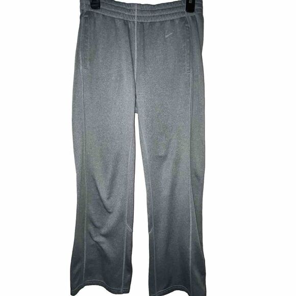 Nike Track Pants Women's S Gray Straight Fleece Lined Dri-Fit Drawstring Pockets - Picture 1 of 6